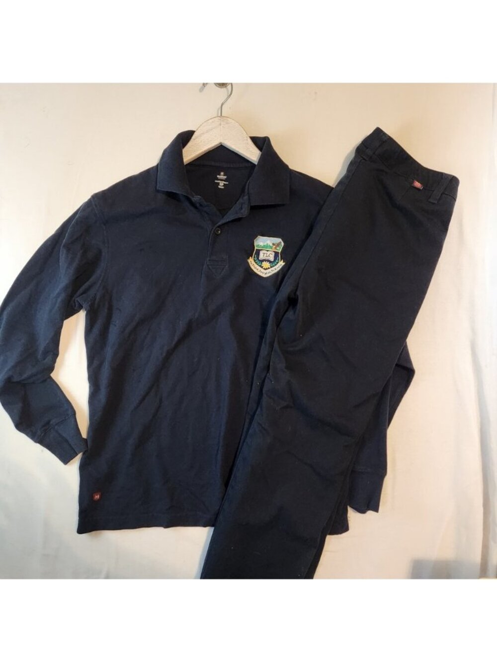 McCarthy Uniforms TLC School Set Navy Long Sleeve Polo S and Pants Size 27
